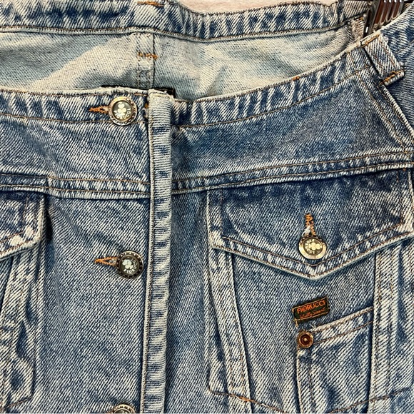 Vintage 90’s Women’s Large Fiorucci Denim Off the Shoulder Fitted Corset Top - Picture 3 of 13